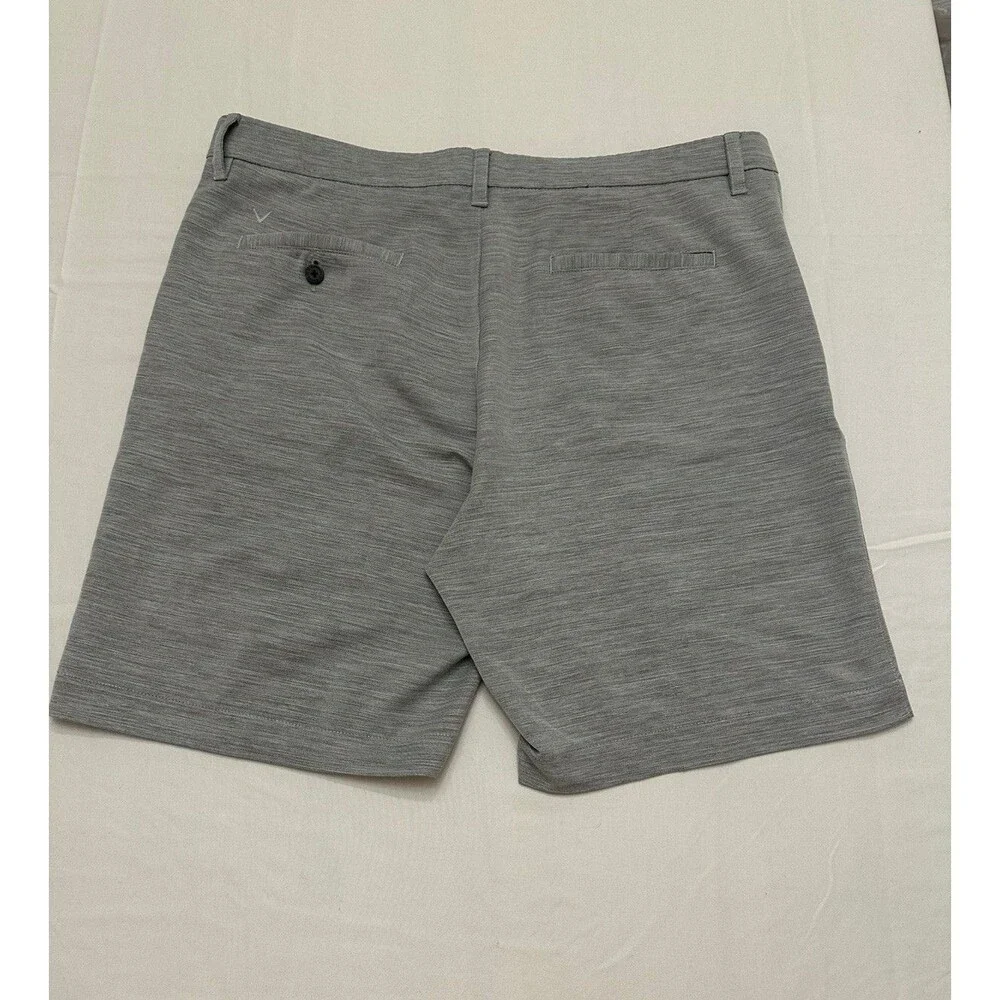 Callaway Shorts Mens 38 Gray Chino Flat Front 9 Inseam Golf Performance Stretch